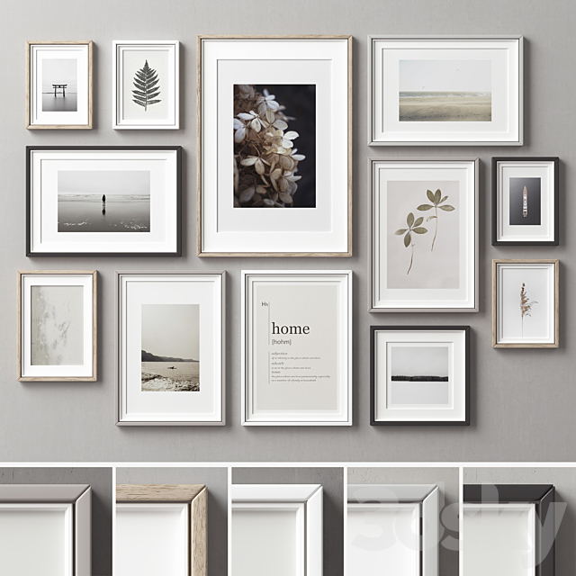 Picture Frames Set -195 3ds Max - thumbnail 1