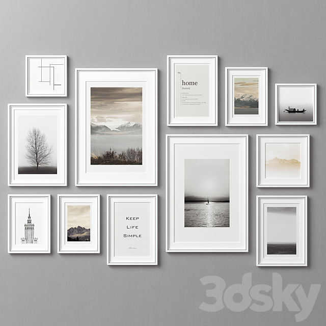 Picture Frames Set -205 3ds Max - thumbnail 2