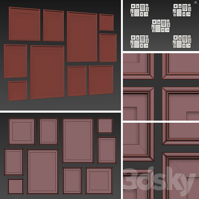 Picture Frames Set -232 3DS Max Model - thumbnail 5