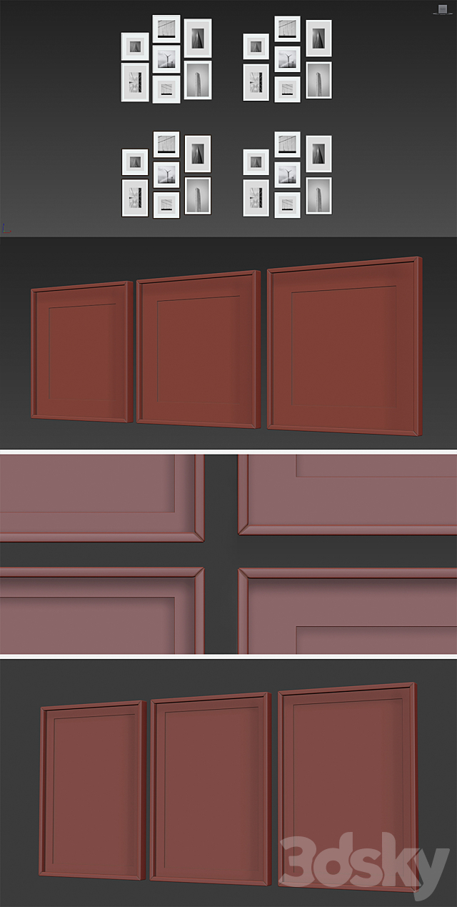 Picture Frames Set-25 3DS Max Model - thumbnail 3