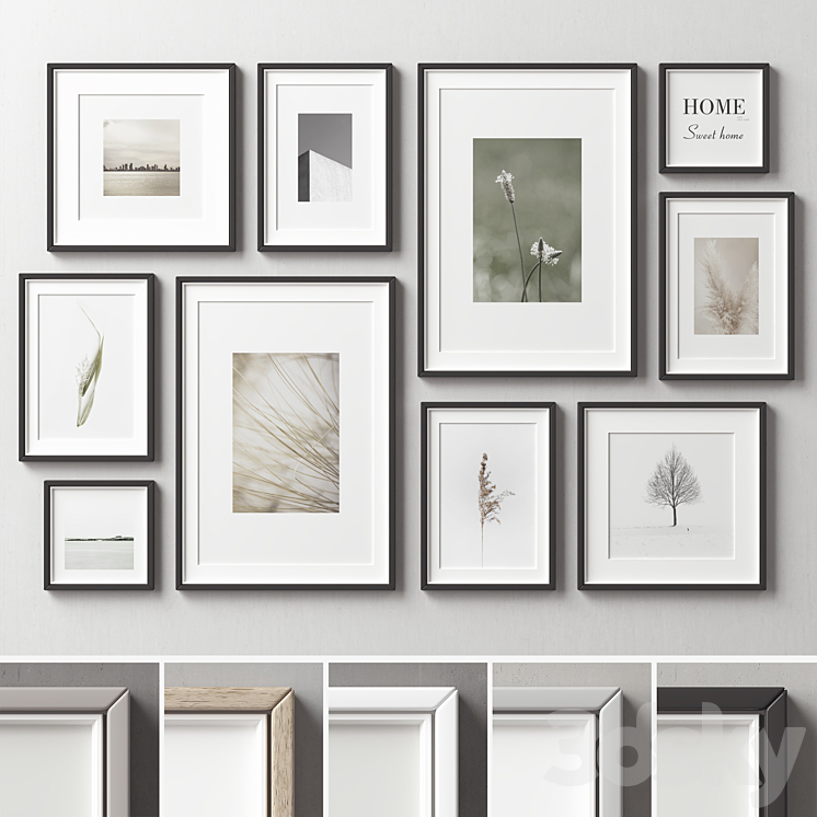 Picture Frames Set -250 3DS Max - thumbnail 1