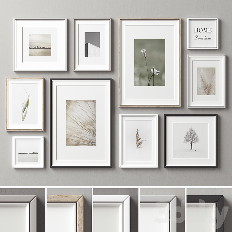 Picture Frames Set -250 3DS Max - thumbnail 2