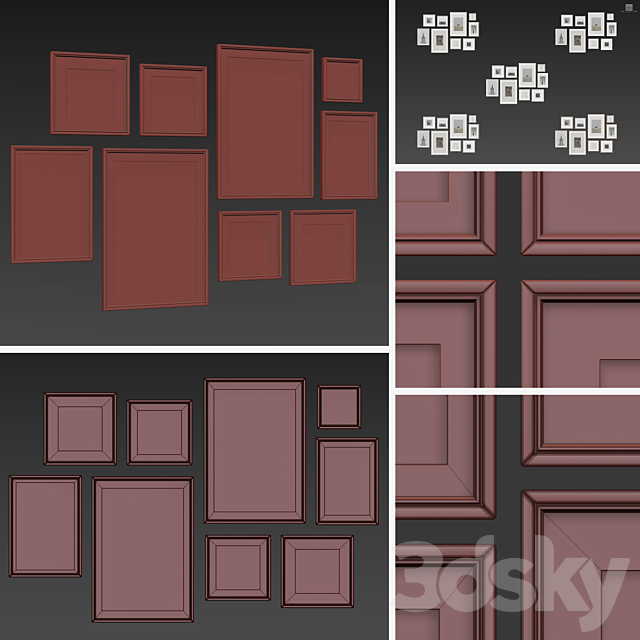 Picture Frames Set -264 3DS Max Model - thumbnail 6