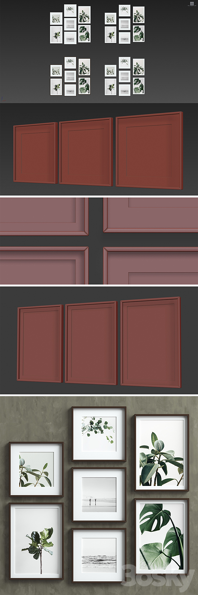 Picture Frames Set-29 3ds Max - thumbnail 3