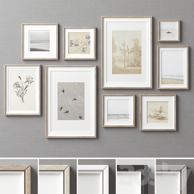 Picture Frames Set -449 3ds Max - thumbnail 1