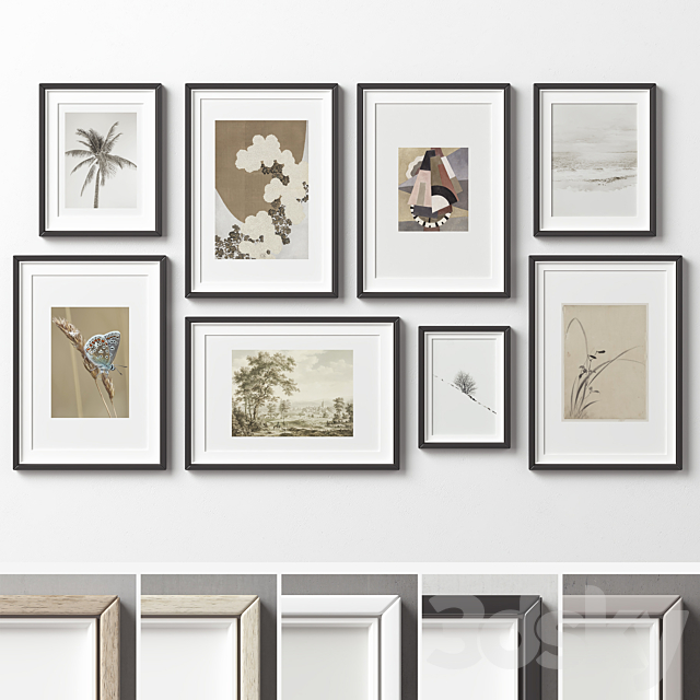 Picture Frames Set -450 3ds Max - thumbnail 1