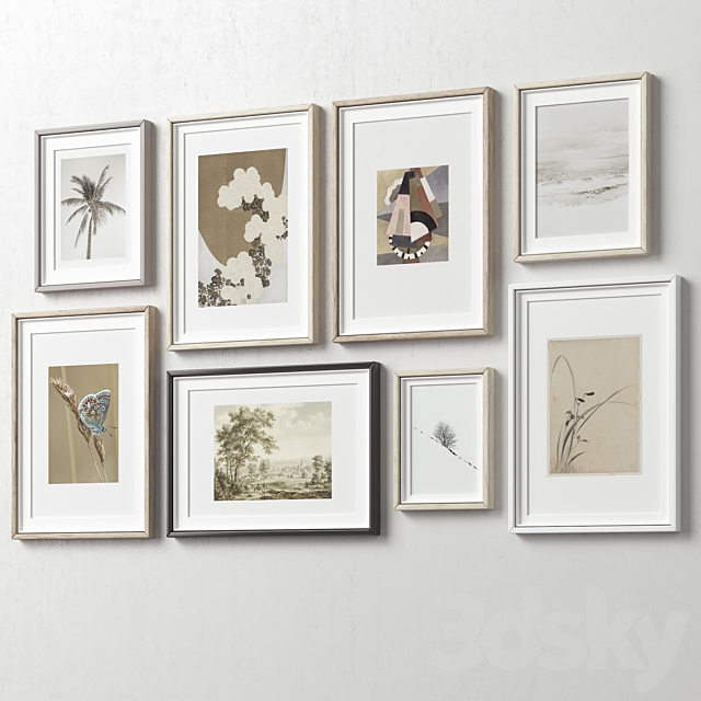 Picture Frames Set -450 3ds Max - thumbnail 2