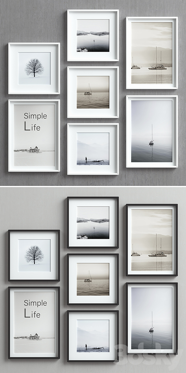 Picture Frames Set-71 3DS Max Model - thumbnail 2