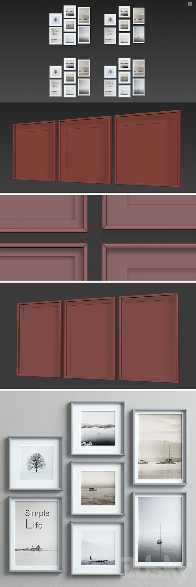 Picture Frames Set-71 3DS Max Model - thumbnail 3