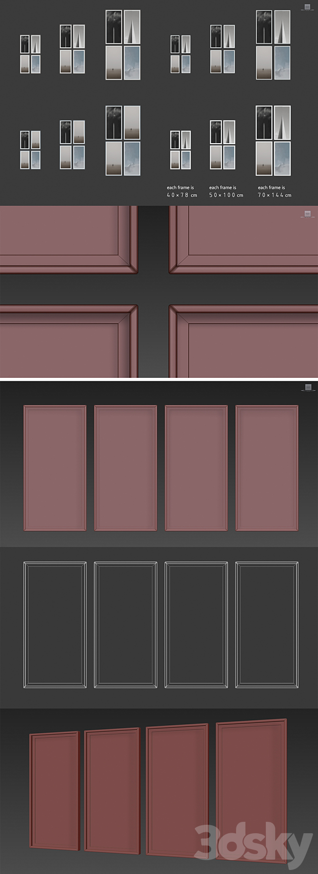 Picture Frames Set-75 3DSMax File - thumbnail 3