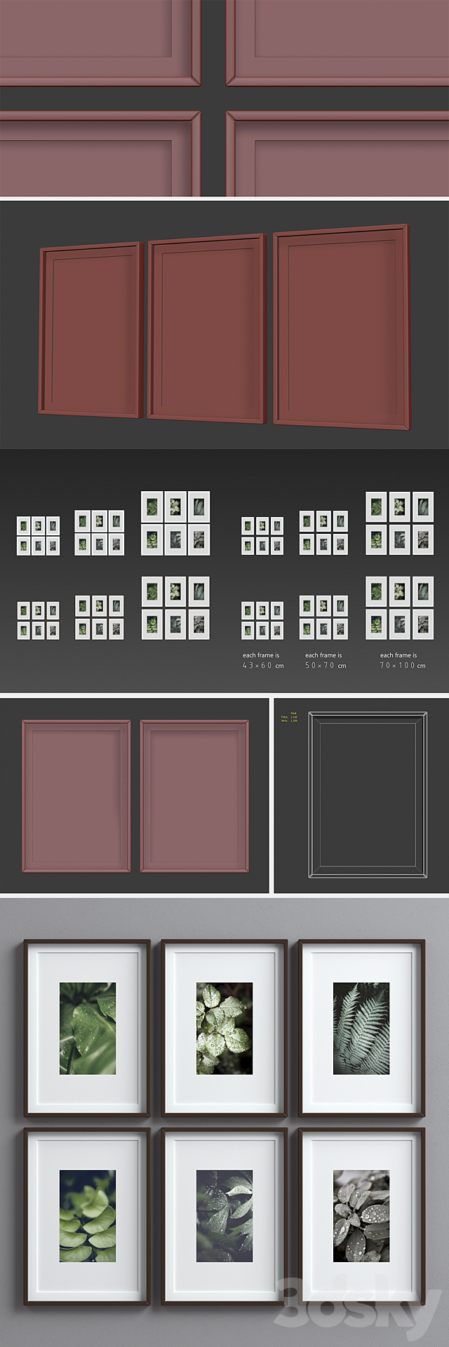 Picture Frames Set -8 3ds Max - thumbnail 3