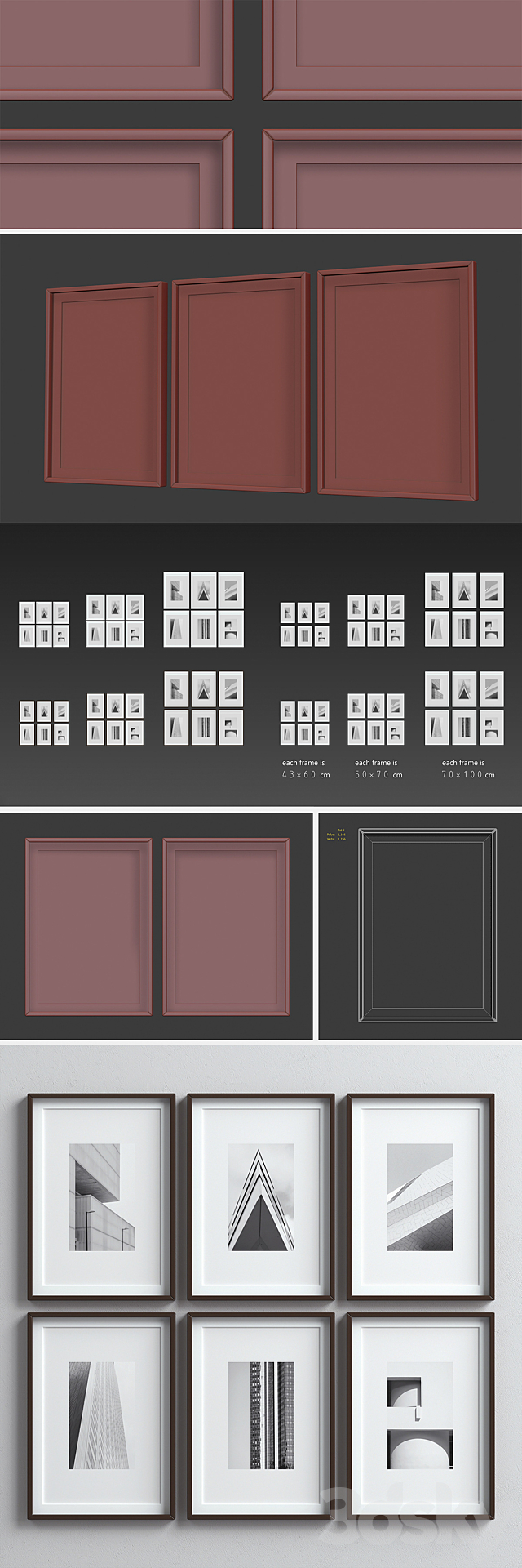 Picture Frames Set -9 3ds Max - thumbnail 3