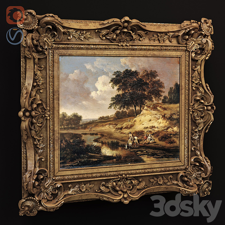 Picture in a carved frame. 3DS Max - thumbnail 1