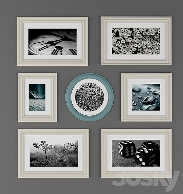 Pictures in frames with Matboard 3DSMax File - thumbnail 1