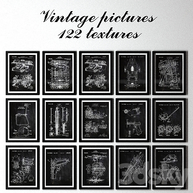 Pictures of vintage style. 122 texture. 3DS Max Model - thumbnail 1