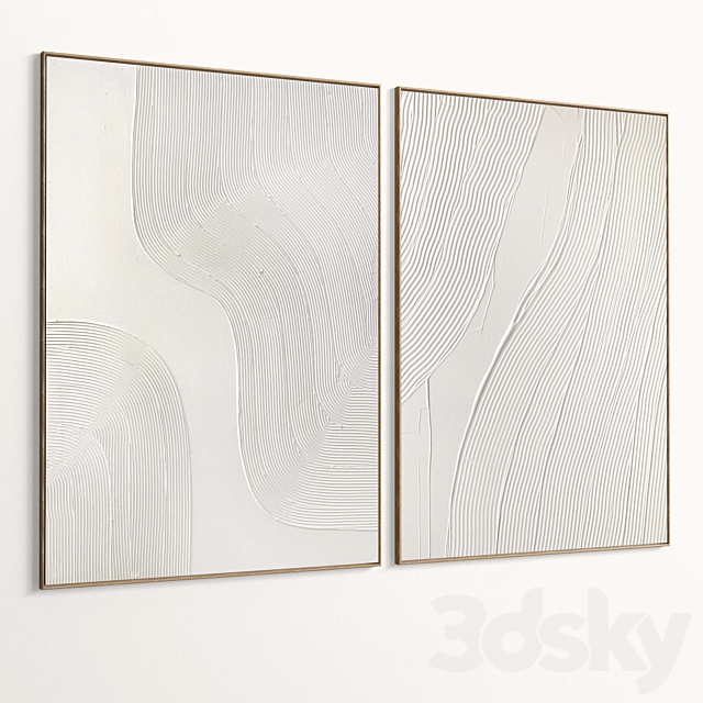 Plaster Two Photo Frame D-538 3DS Max Model - thumbnail 2