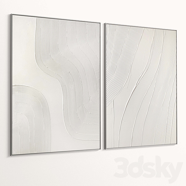 Plaster Two Photo Frame D-538 3DS Max Model - thumbnail 6