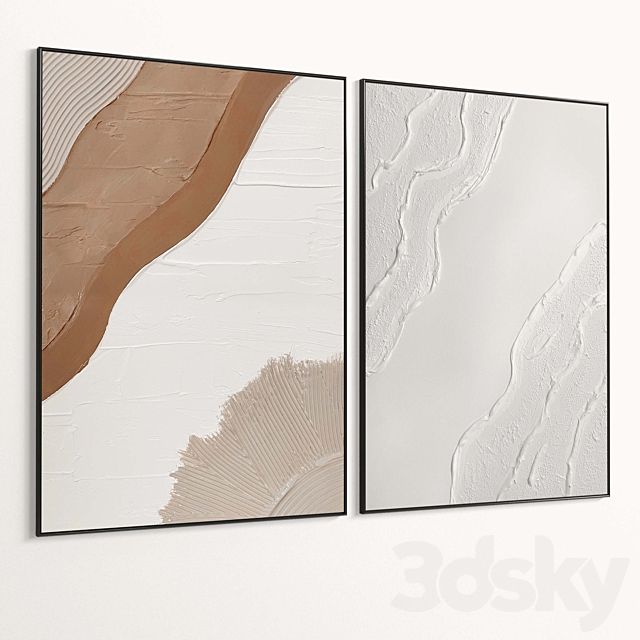 Plaster Two Photo Frame D-544 3DS Max Model - thumbnail 6