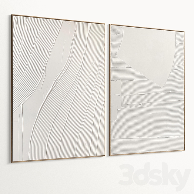 Plaster Two Photo Frame D-603 3DS Max Model - thumbnail 2