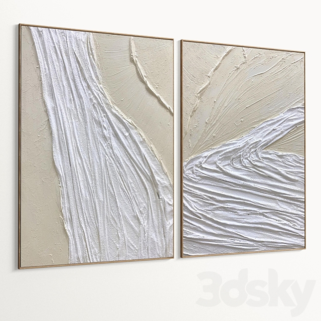 Plaster Two Photo Frame D-620 3ds Max - thumbnail 2