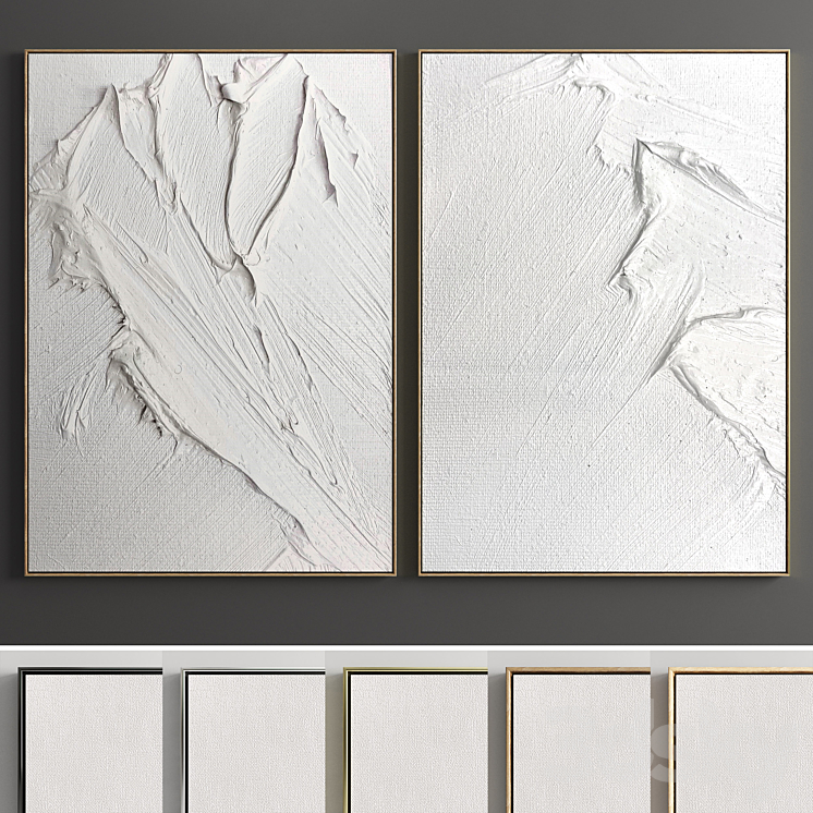 Plaster Two Photo Frame E-07 3DS Max Model - thumbnail 1