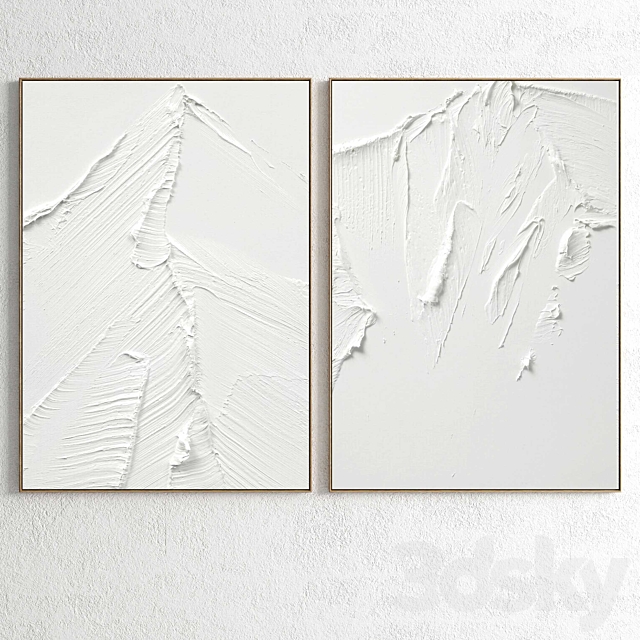 Plaster Two Photo Frame E-125 3ds Max - thumbnail 2