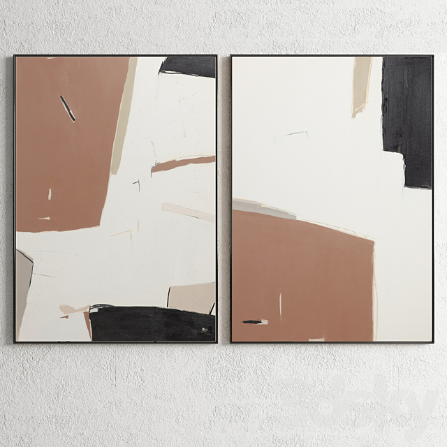 Plaster Two Photo Frame E-29 3DS Max Model - thumbnail 2