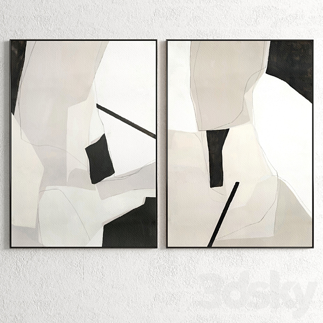 Plaster Two Photo Frame E-72 3ds Max - thumbnail 2