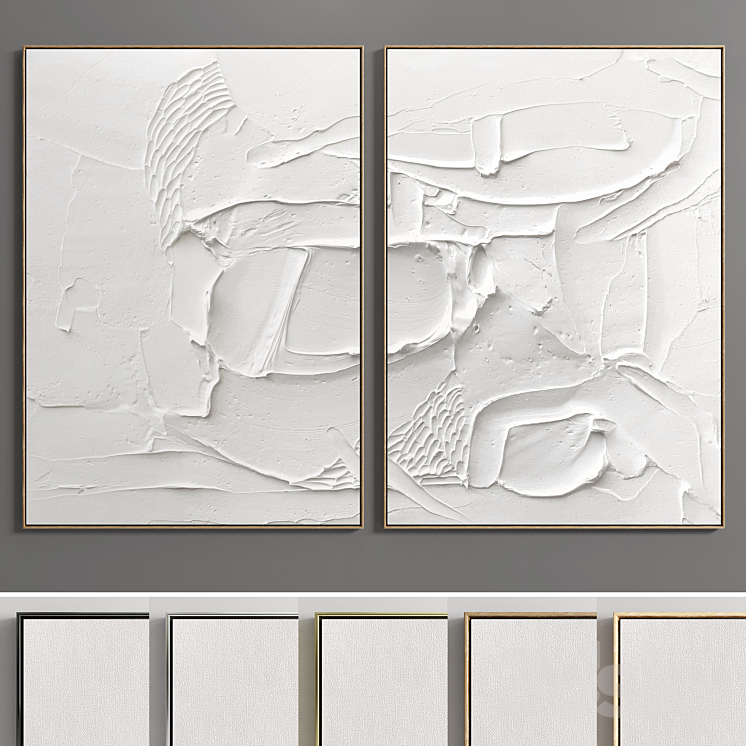 Plaster Two Photo Frame E-78 3DS Max Model - thumbnail 1