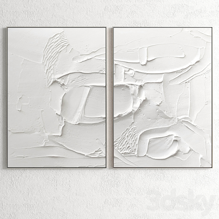 Plaster Two Photo Frame E-78 3DS Max Model - thumbnail 2