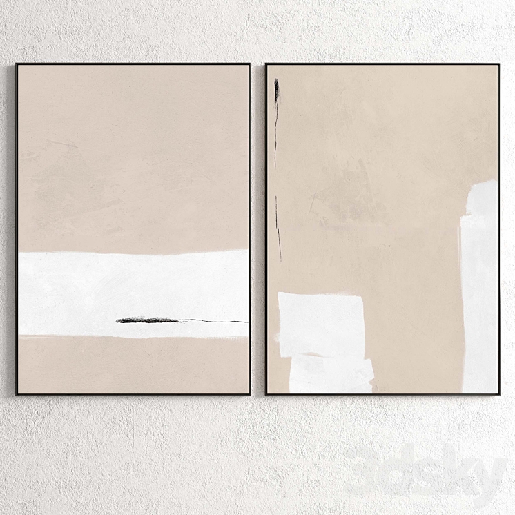 Plaster Two Photo Frame R-188 3DS Max Model - thumbnail 2