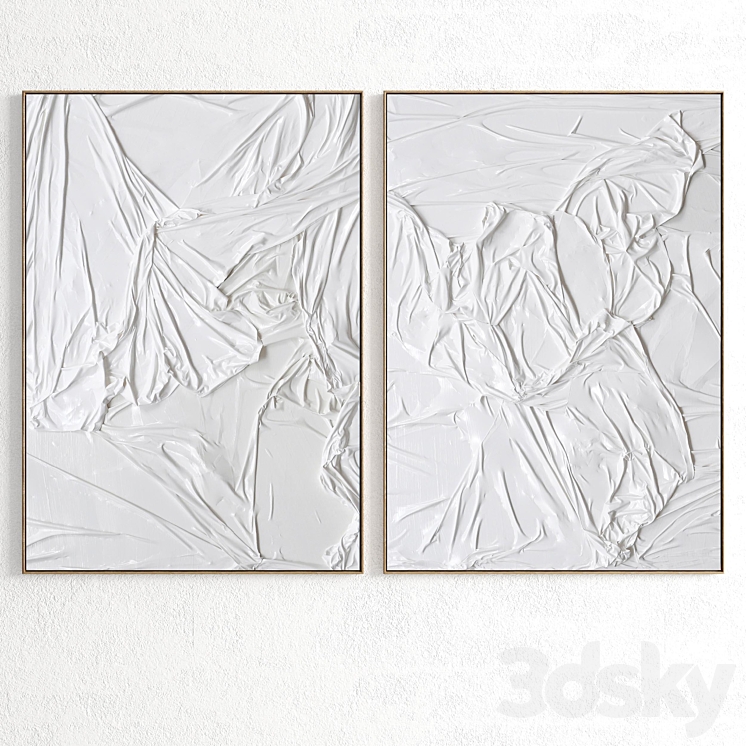 Plaster Two Photo Frame R-243 3DS Max Model - thumbnail 2