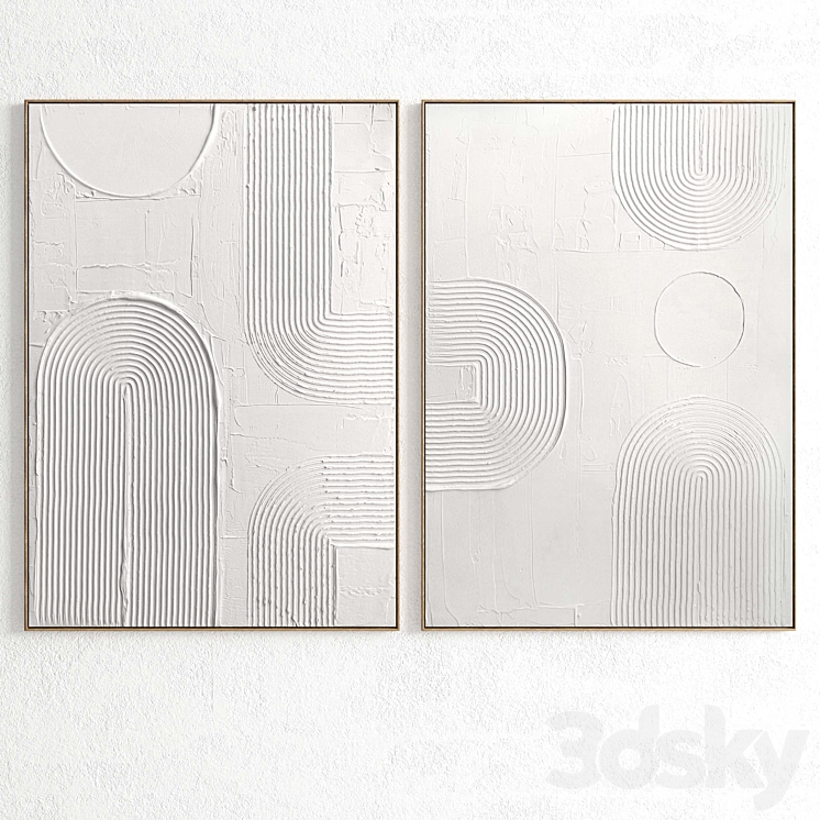 Plaster Two Photo Frame T-261 3DS Max Model - thumbnail 2