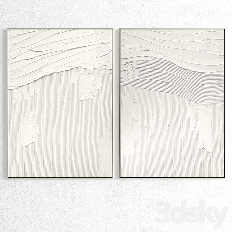 Plaster Two Photo Frame T-263 3DS Max Model - thumbnail 2