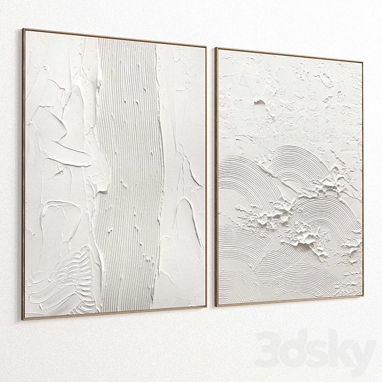 Plaster Two Photo Frames T-361 3DS Max Model - thumbnail 2