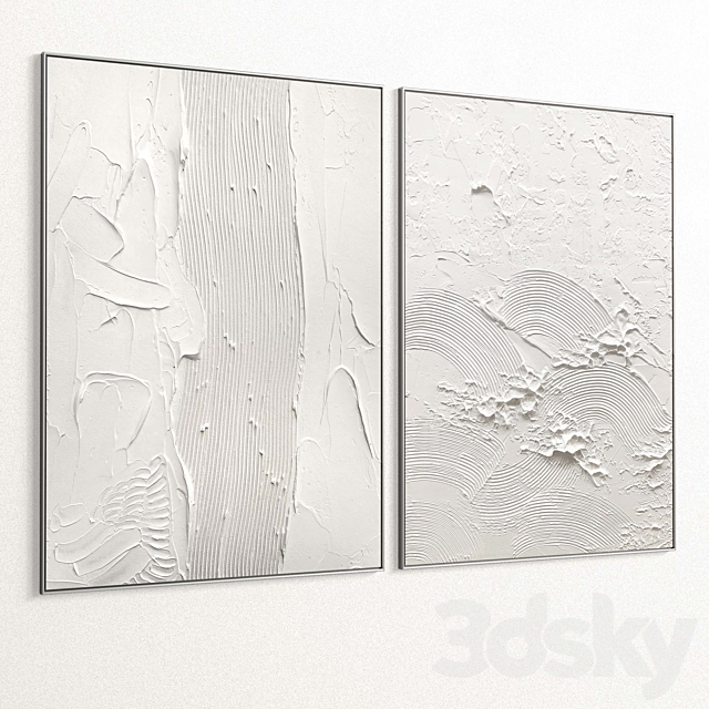 Plaster Two Photo Frames T-361 3DS Max Model - thumbnail 5