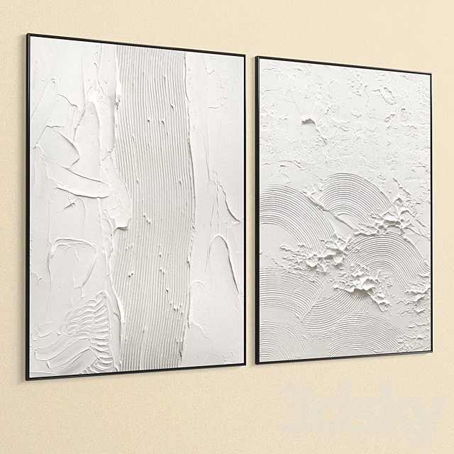 Plaster Two Photo Frames T-361 3DS Max Model - thumbnail 6