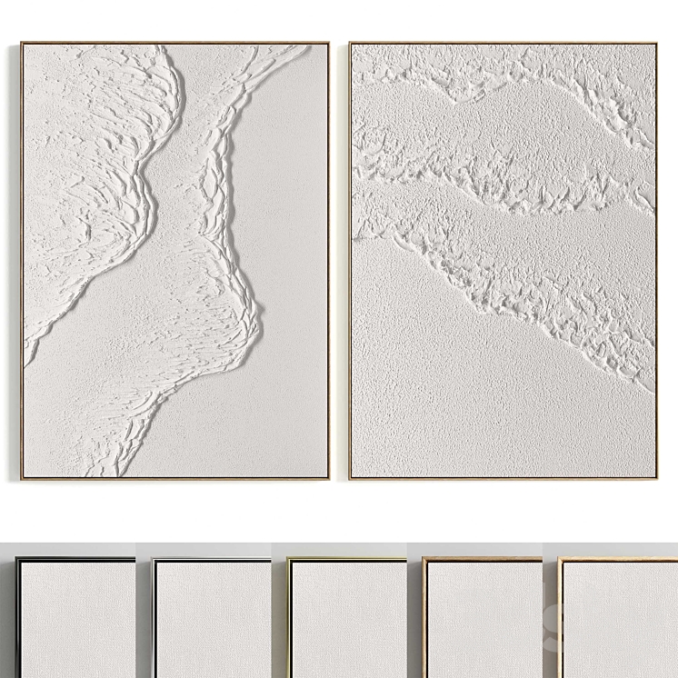 Plaster Two Photo Frames T-455 3DS Max Model - thumbnail 1