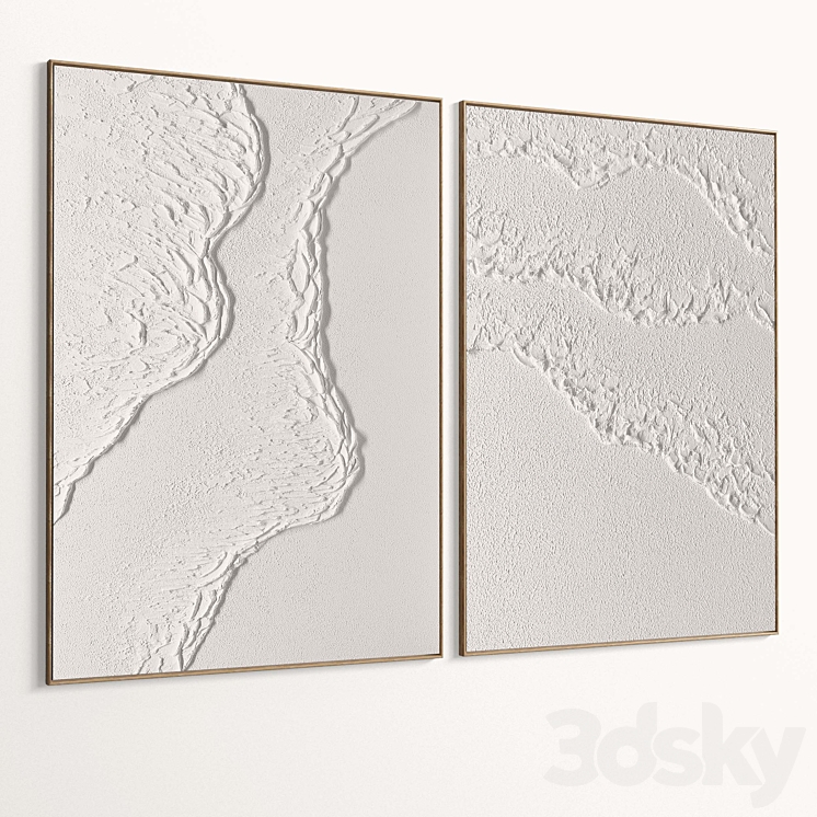 Plaster Two Photo Frames T-455 3DS Max Model - thumbnail 2