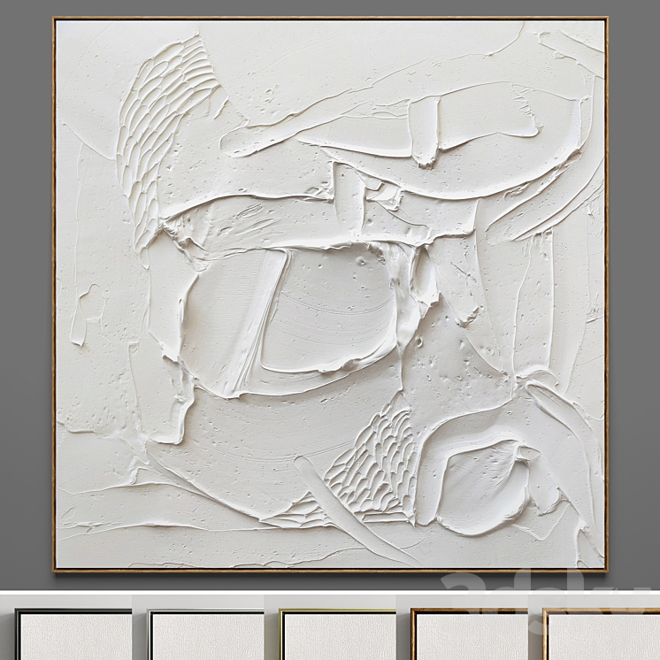 Plaster two square photo frames 04 3DS Max Model - thumbnail 1