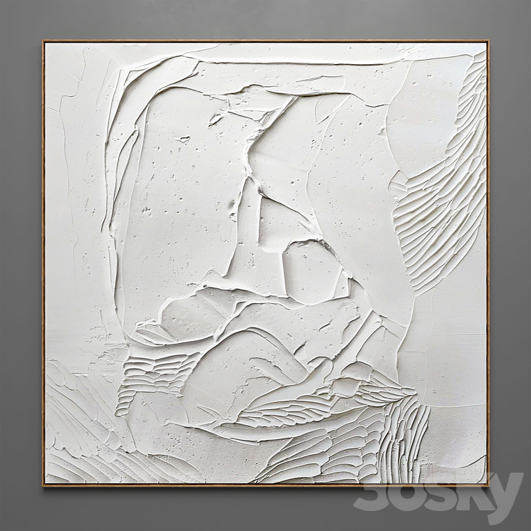 Plaster two square photo frames 04 3DS Max Model - thumbnail 2