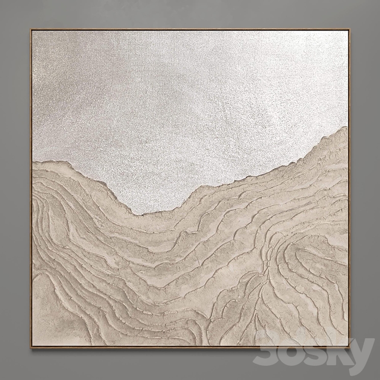 Plaster two square photo frames 34 3DS Max Model - thumbnail 2