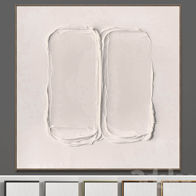 Plaster two square photo frames 38 3DS Max Model - thumbnail 1