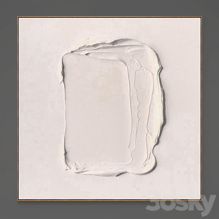 Plaster two square photo frames 38 3DS Max Model - thumbnail 2