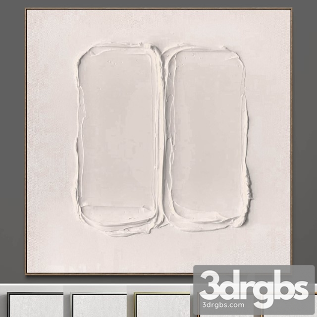 Plaster two square photo frames 38 - thumbnail 1