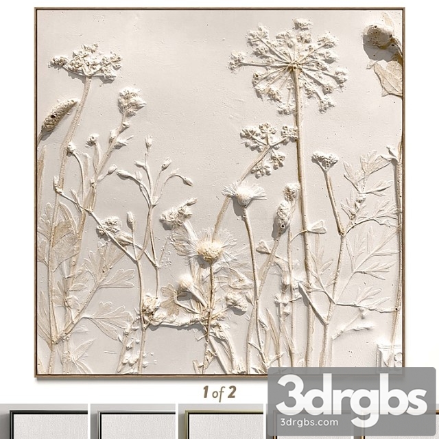 Plaster Two Square Photo Frames 68 3dsmax Download - thumbnail 1