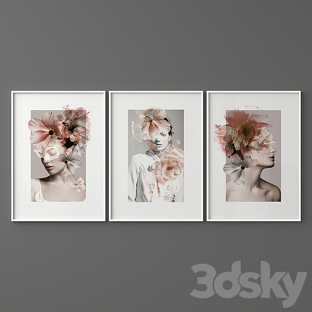 Poset Set “Feminine Flowers” 3DSMax File - thumbnail 2