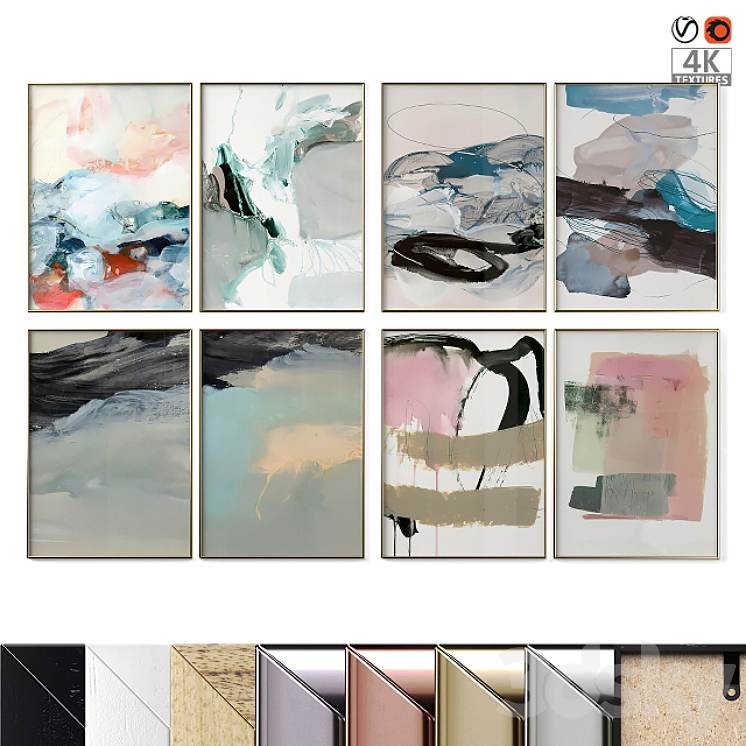 “Poster Set “”Abstract Painting””” 3DS Max - thumbnail 1
