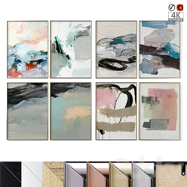 Poster Set “Abstract Painting” 3DSMax File - thumbnail 1