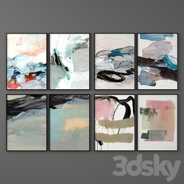 Poster Set “Abstract Painting” 3DSMax File - thumbnail 2